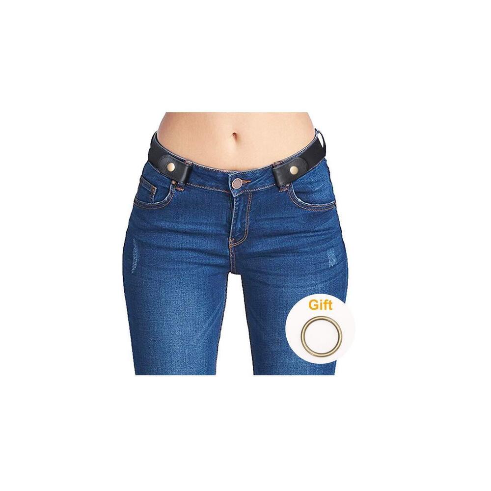 4623 No Buckle Elastic Stretch Belts For Men And Women Black, Invisible Belts